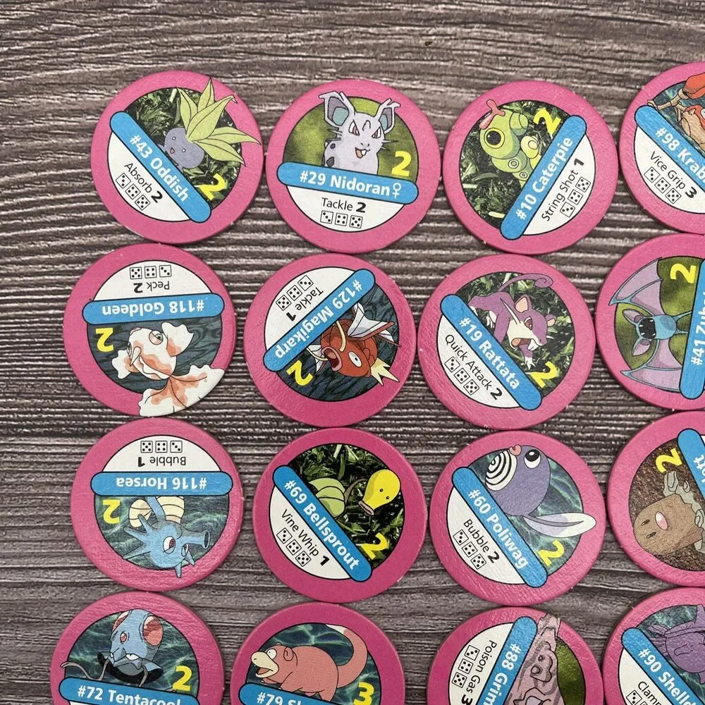 Pokémon Master Trainer Board Game 34 Pink Pokémon Chip Lot OEM Replacement Parts